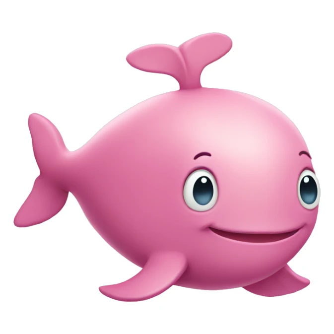 Pink whale with heart eyes  sticker