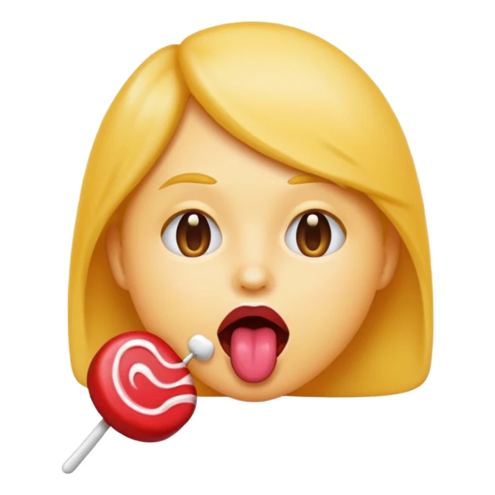 Dil cıkaran(😜) emoji şeker yiyor sticker