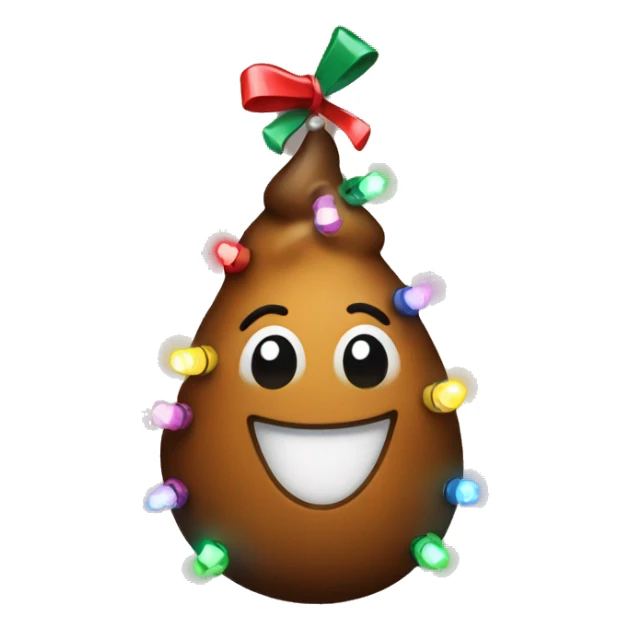 Poop emoji wearing Christmas lights sticker
