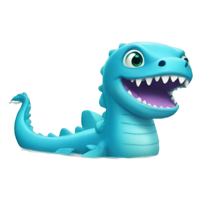 a cute girl blue lochness monster that is a little fat sticker