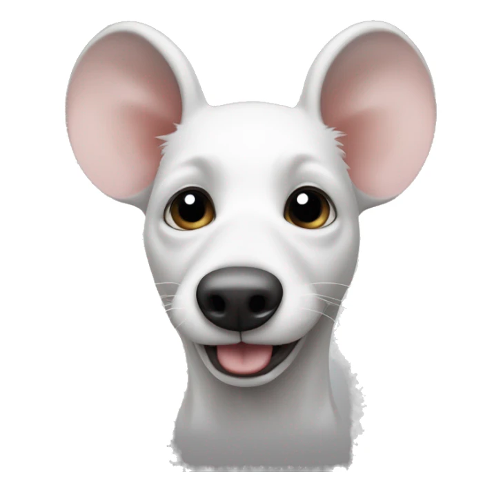 Black and white rat dog big ears sticker