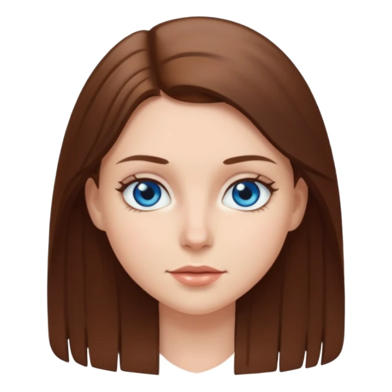 Straight brown hair white girl with blue eyes  sticker