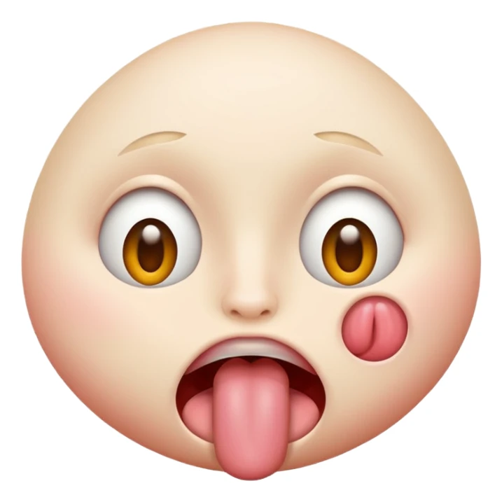 Face with tongue sticking out and rolled back eyes sticker