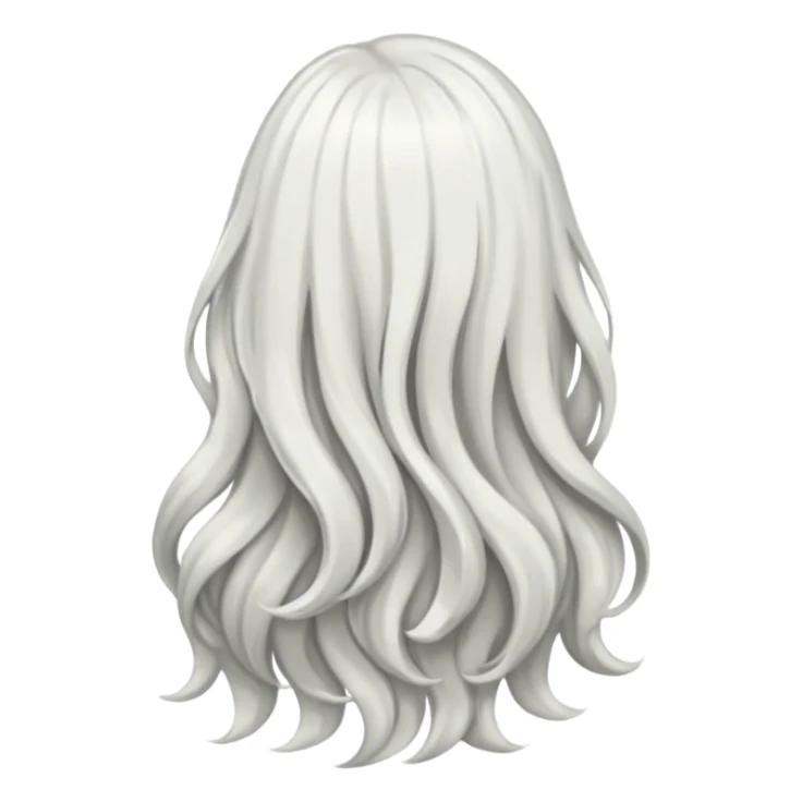 back view of white hair sticker