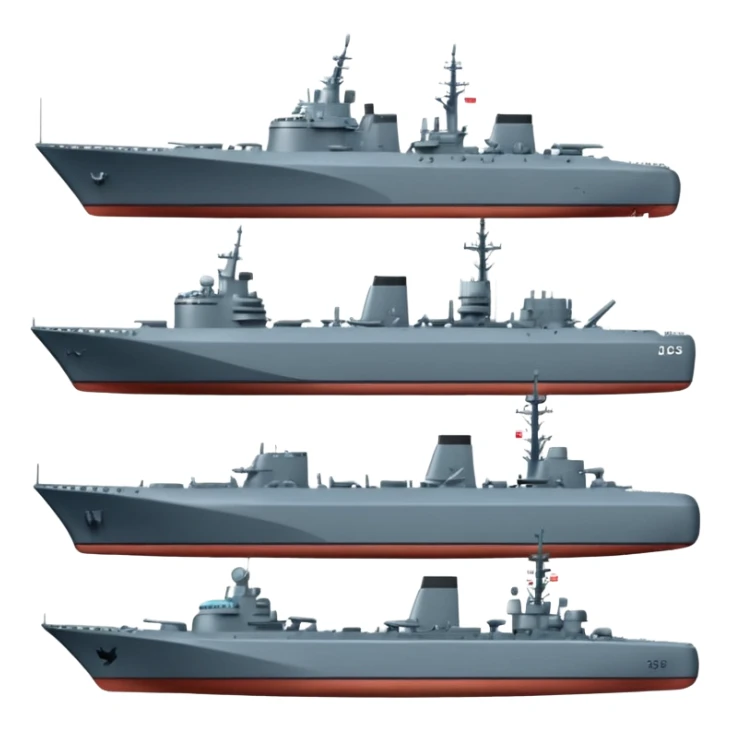 zaproponuj różne emotki z róznymi okrętami wojennymi sticker