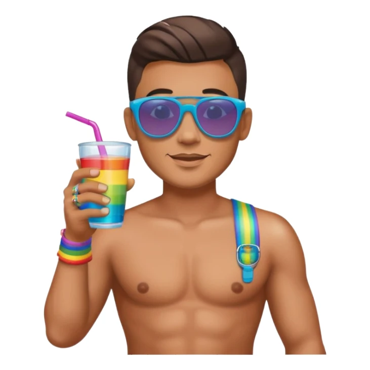 drink holders with sunglasses tattoto gay sticker