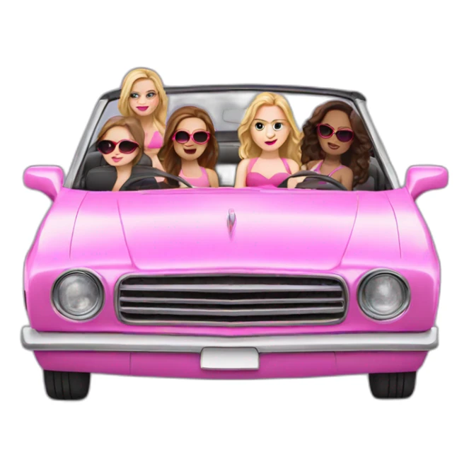 Mean girls in pink convertible sticker