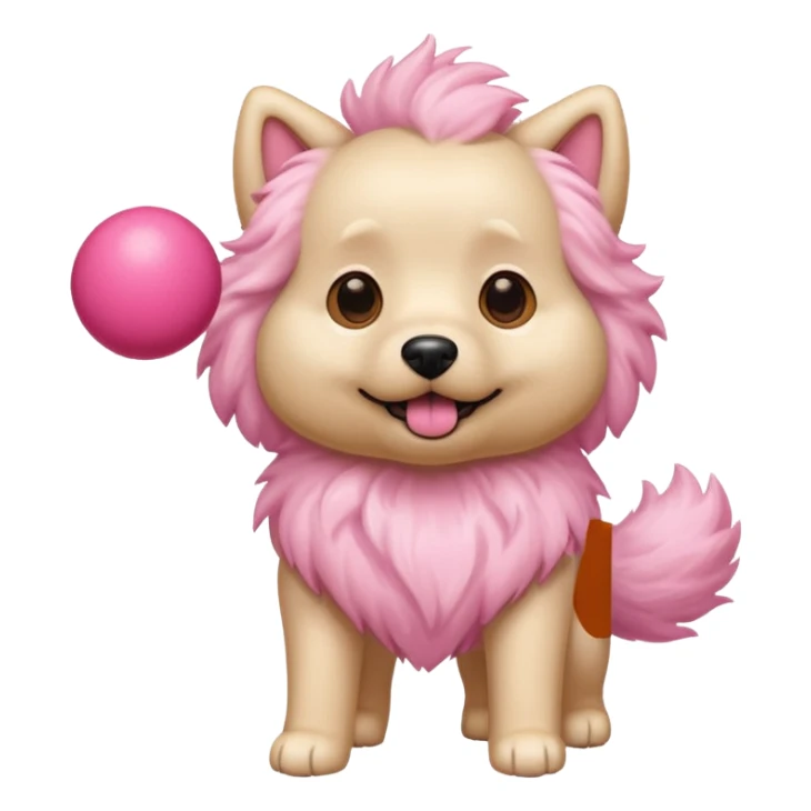 pink girly dog playing fetch sticker
