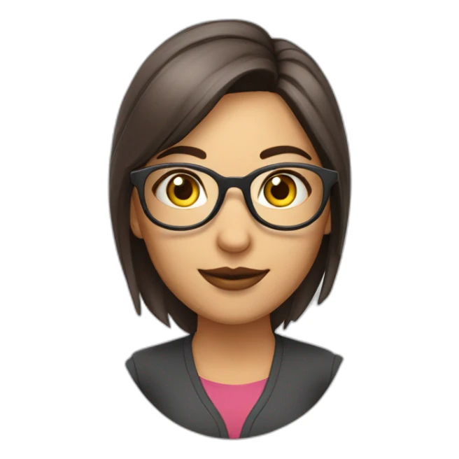 culina smart girl with reading glasses no books sticker