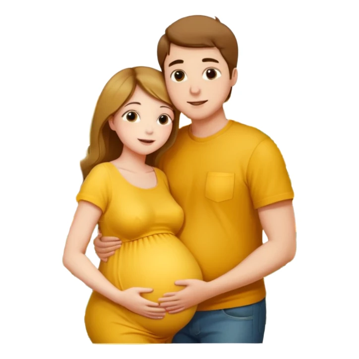 Femme enceinte homme fais bisous sur le ventre sticker