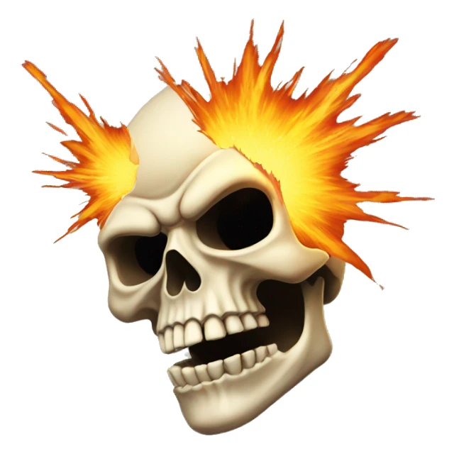 Skull emoji combined with explosion emoji sticker