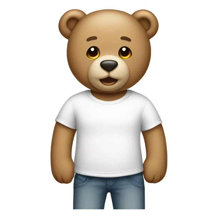 Beige teddy bear wearing a white t shirt  sticker
