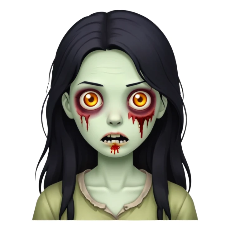 zombie girl with long (not much) black hair sticker