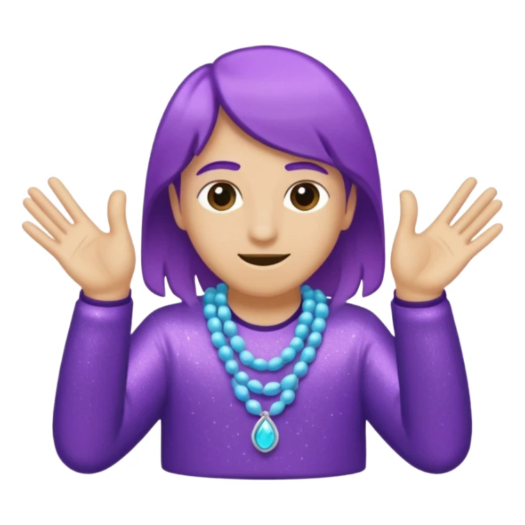 Glitter Purple and Cian hangloose sticker