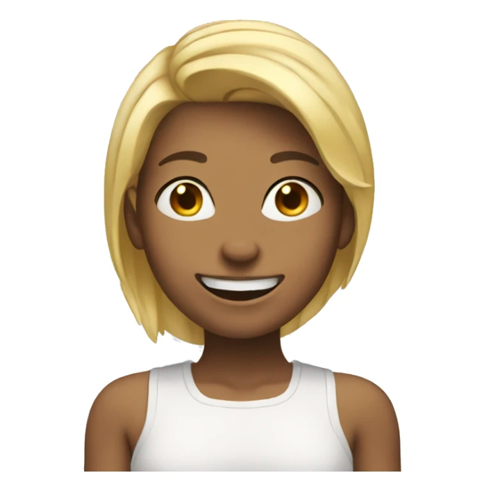 Girl with blonde hair smiling very hard sticker
