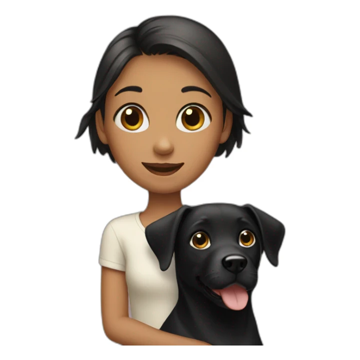 girl with black dog sticker