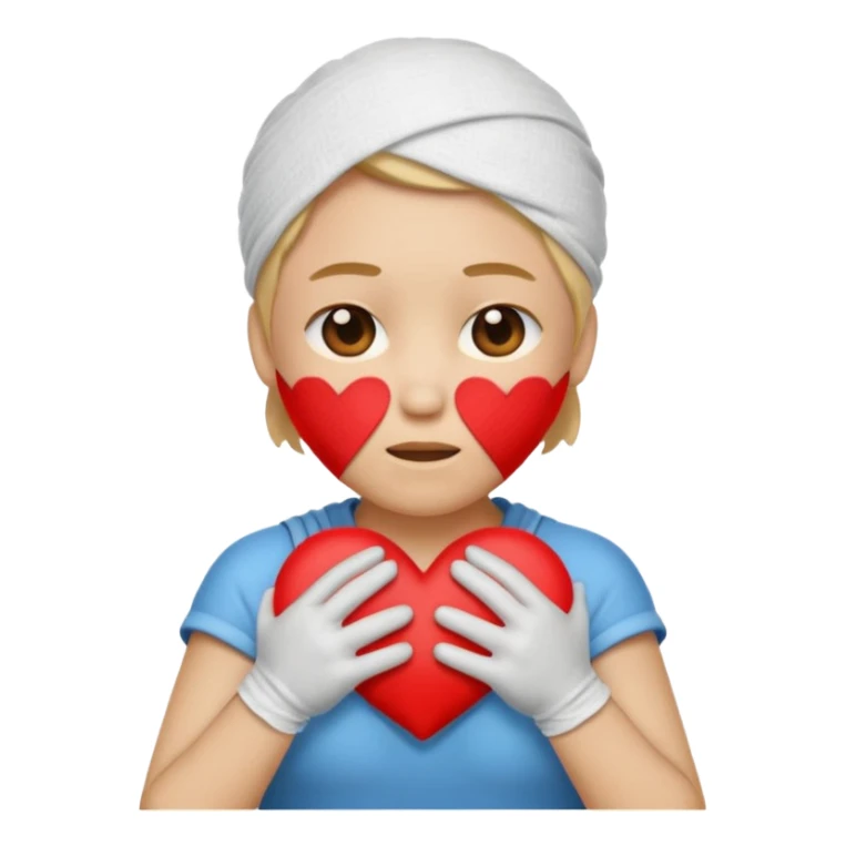 crea un emoji con esos 3 en conjunto ❤️‍🩹😩🫶🏼 sticker