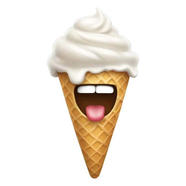 ice cream in mouth  sticker