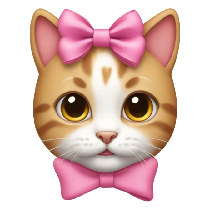 Cute cat wearing a pink bow sticker