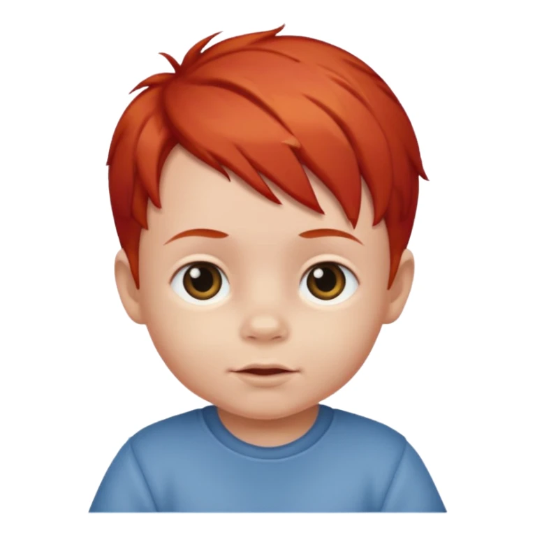 red hair baby boy sticker