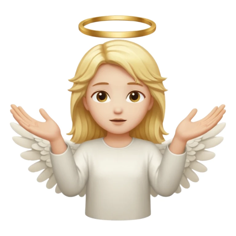 Create an angel with a distance between its two hands. I will add a button to that empty space. sticker