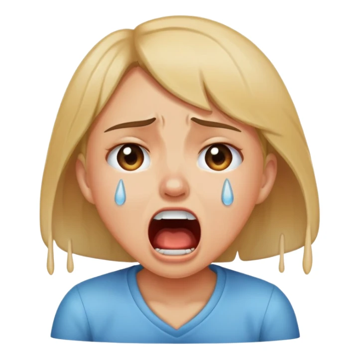 Girl screaming Crying really hard with tears sticker
