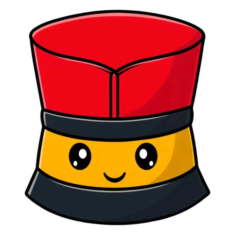 cartoonish sticker of a fez hat sticker