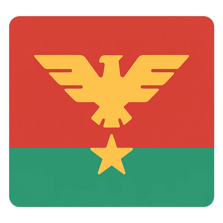 flag of Arstotzka from the game Papers, Please, flat vector style sticker