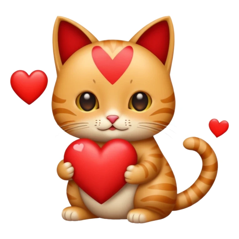creame un gatito con un corazon sticker