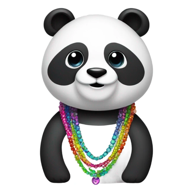 Panda with necklace sticker