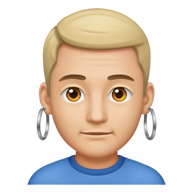 man wearing hoop earrings sticker
