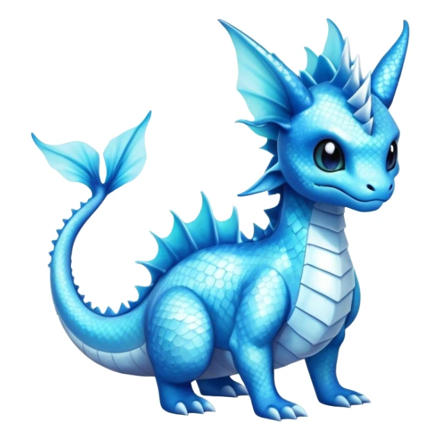 Edgy cool Dragonair-Vaporeon-creature-hybrid full body  sticker