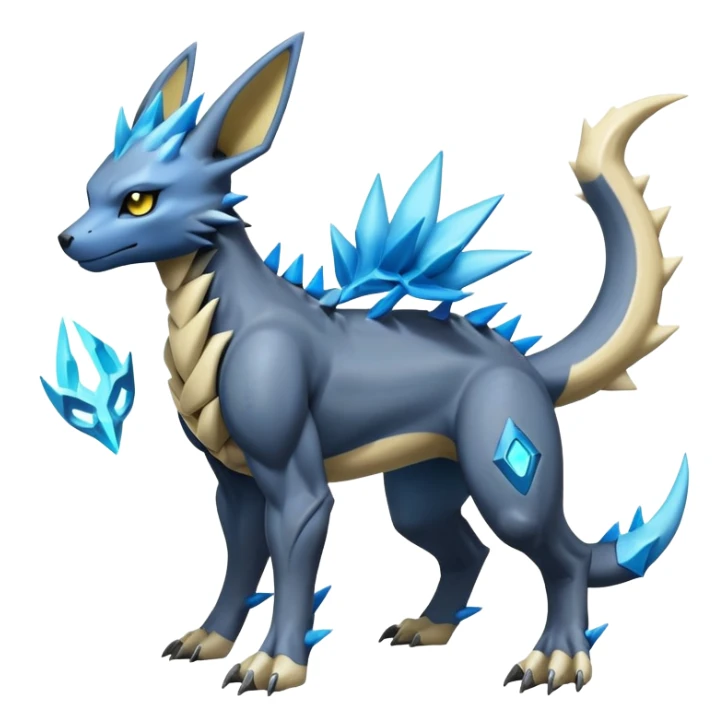 Manectric-Electrike-Lucio-Cubone-Umbreon-Marowak-Draco-Fakémon-hybrid-creature (full body), 4 legs sticker