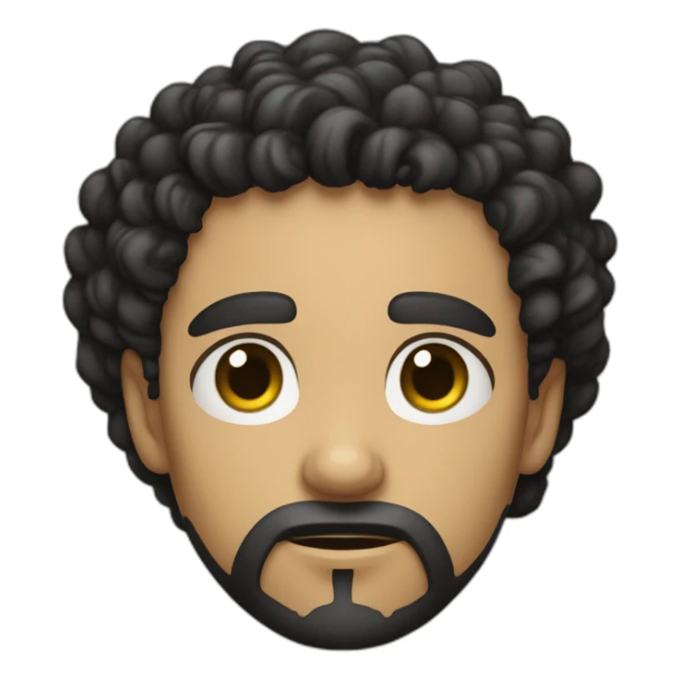 young light-skinned man with curly black hair with black tendrils goatee beard attitude of disgust sticker