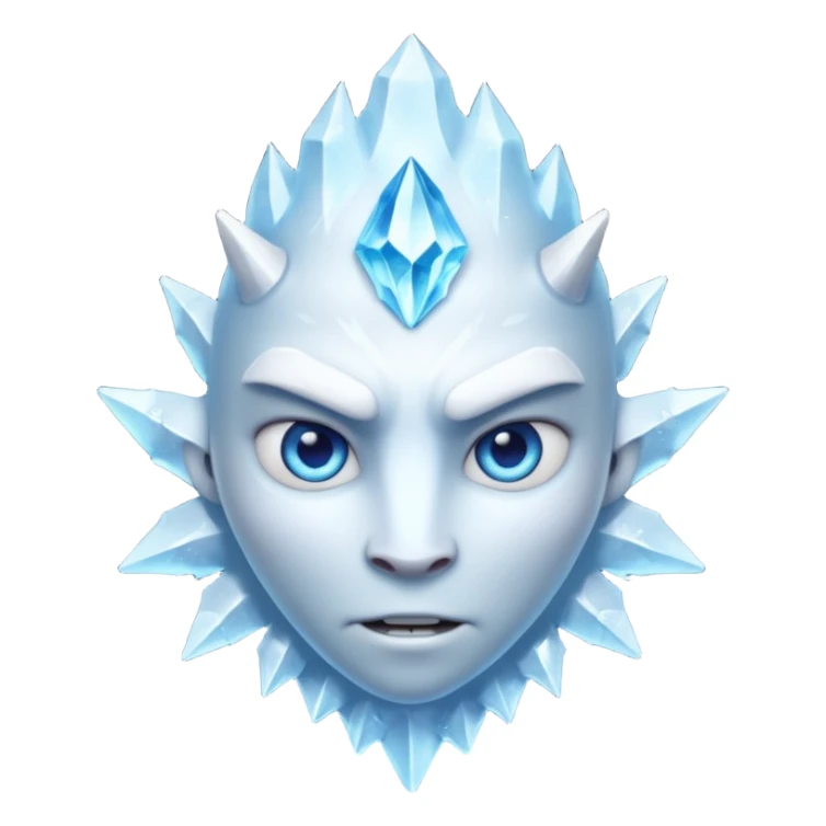 ice creature portrait, head and shoulders only, frozen crystal skin, glowing blue eyes, frost aura, sharp icy textures, fantasy winter vibe, 3D cartoon, mobile game icon style, clean background, no text, no watermark
 sticker