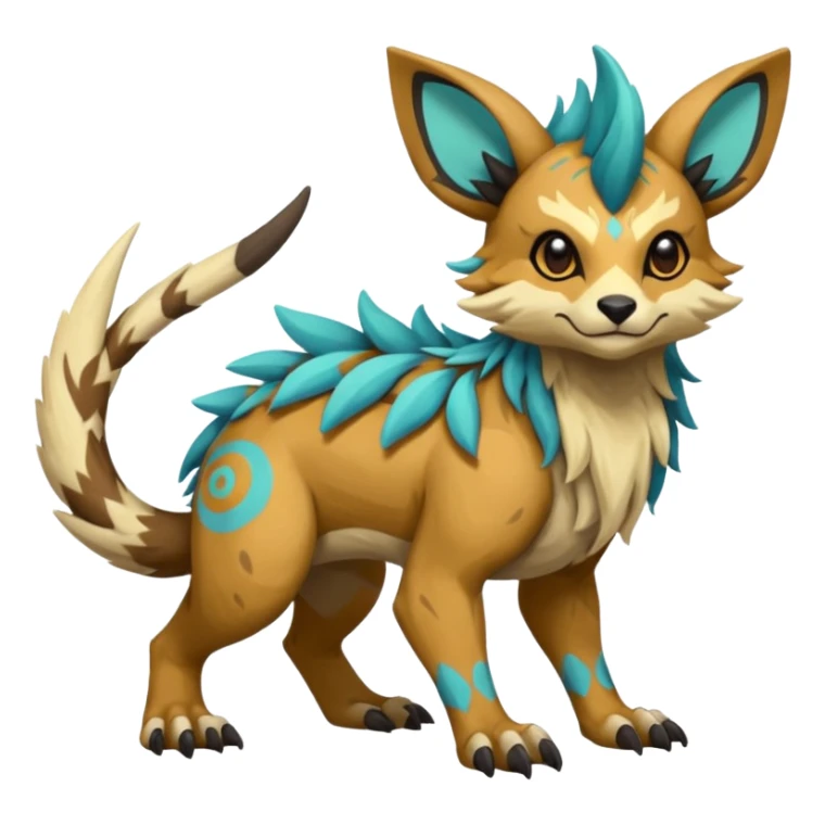 Rare realistic exotic cute epic pretty beautiful handsome gorgeous aesthetic colorful vibrant Vernid-Protogen-Primagen-Wickerbeast-species-Fakemon-creature by LiLaiRa, random markings, tufted ears, full body sticker