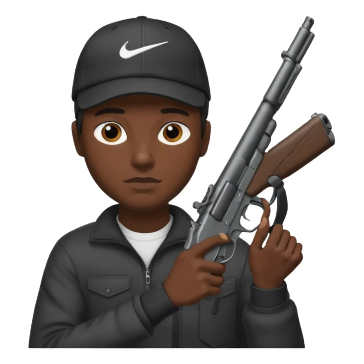 Emoji con arma y gorra Nike pero gánster de hombre sticker