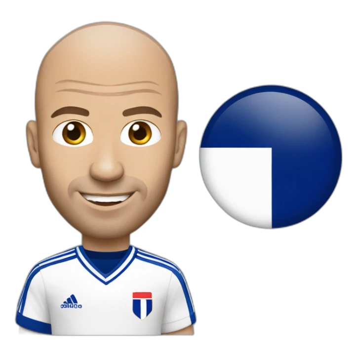 Zinedine Zidane with french jersey sticker