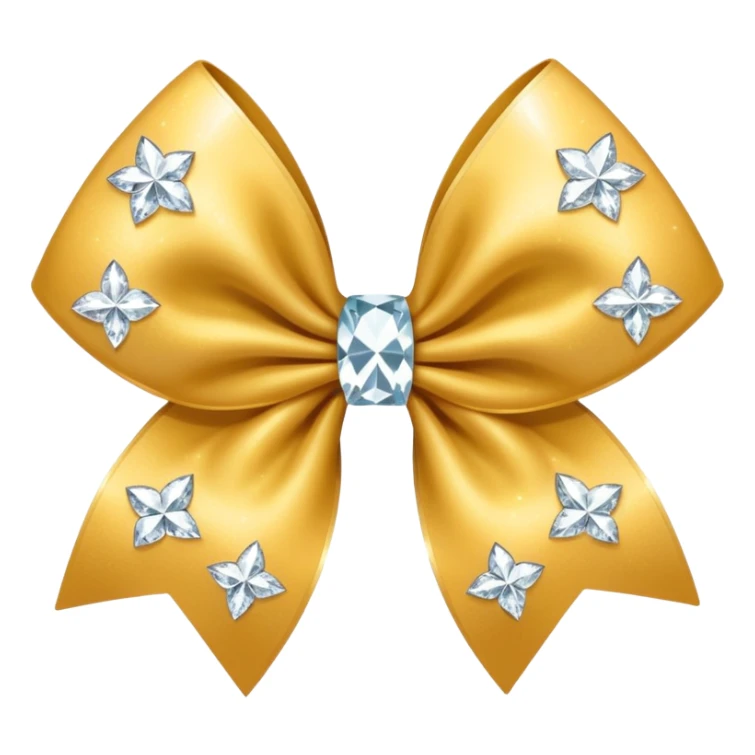 A diamonted cheer bow in gold just diamonte in middle tiny ones sticker