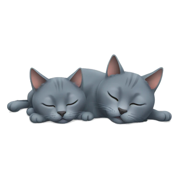 Two Russian Blue cats sleeping in home sticker