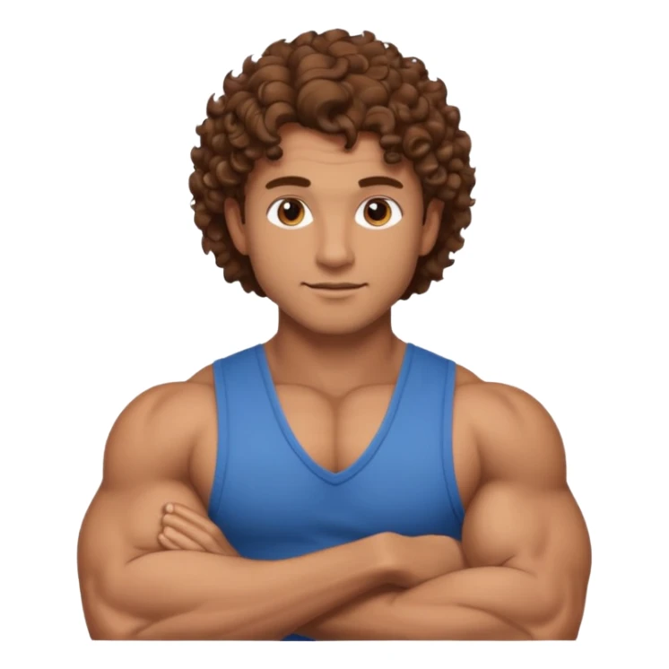 Hot male engineer with curly brown hair and muscles sticker