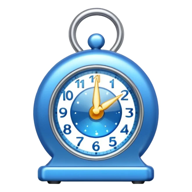 blue ringing alarm with sparkles sticker