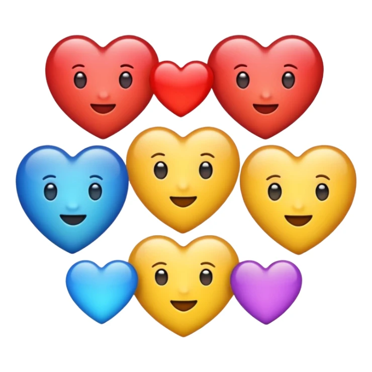 Heart, like, share emojis in one sticker