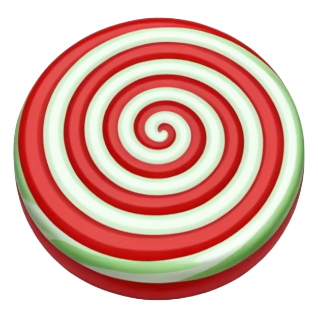 a single peppermint candy, but with green red white sticker