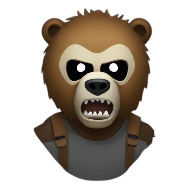 Grizzly head with jason vorhees mask sticker