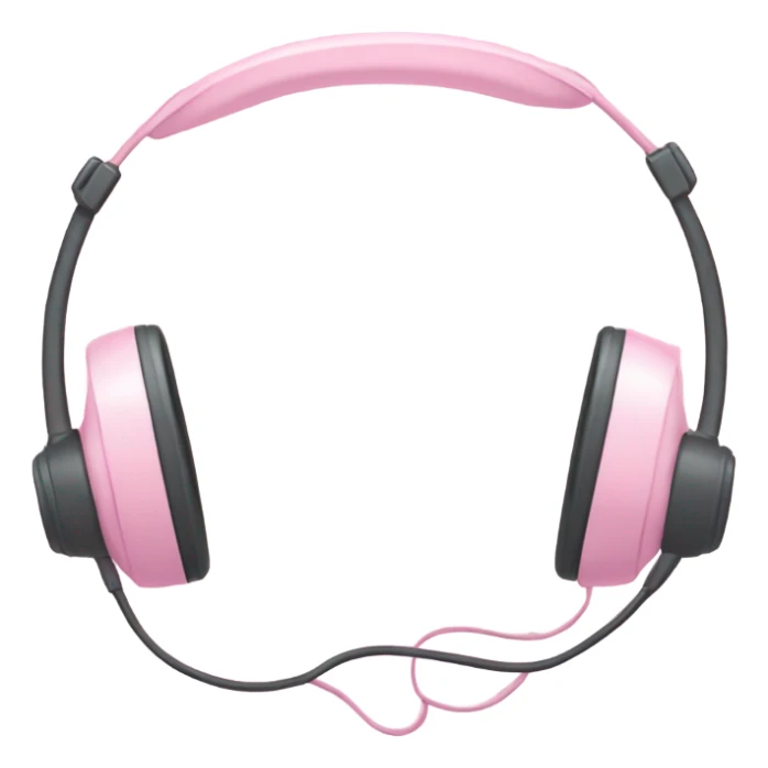 Two light pink bows were tied on either side of the headset sticker