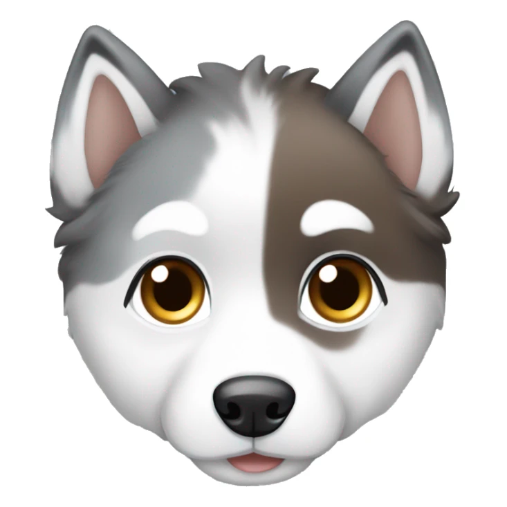 Adlrable, baby, young, Cute, puppy, husky, snowy, white and Grey, blue, and brown eyes sticker