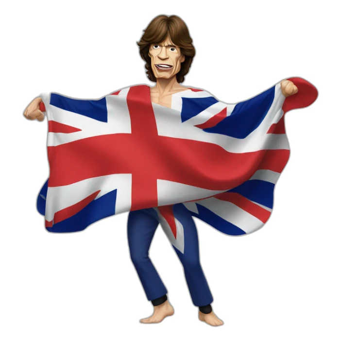 Mick jagger bailando cueca con una bandera de chile sticker