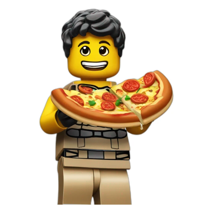 Lego eating pizza sticker