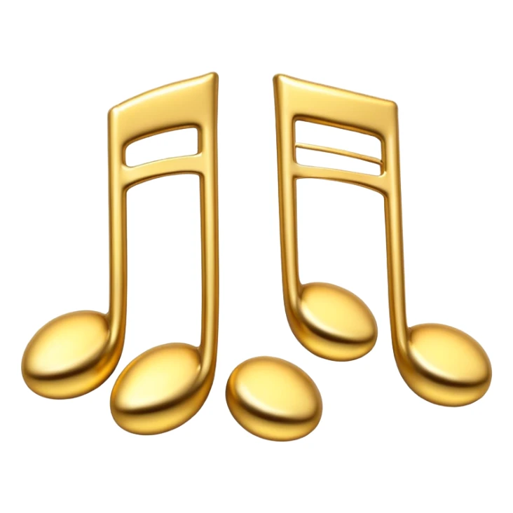 drei musiknoten in goldfarben sticker